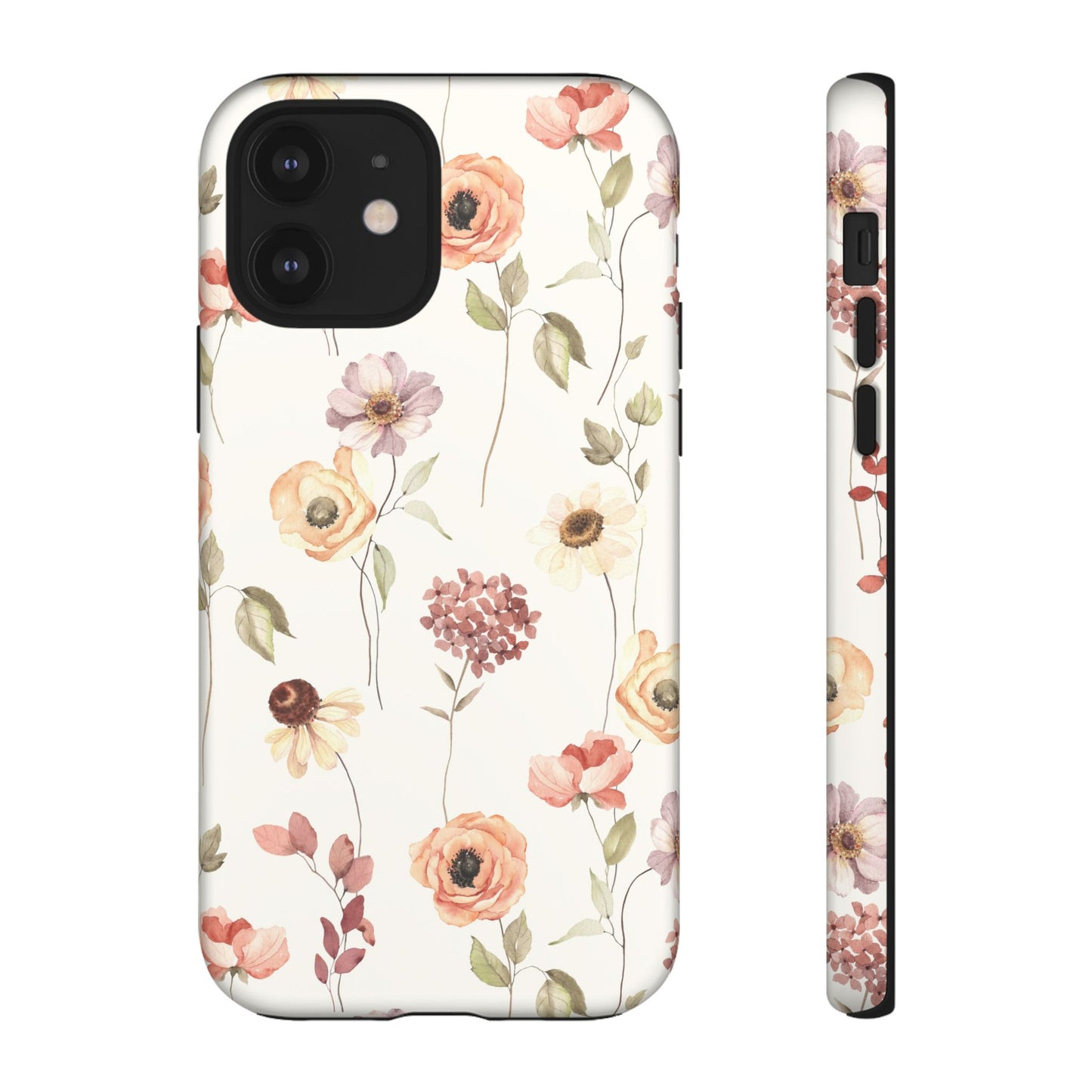 Floral Phone Case, Cute Flower Cover, Botanical Tough Case, Protective Smartphone Shell, Chic Floral Design, Trendy iPhone Case