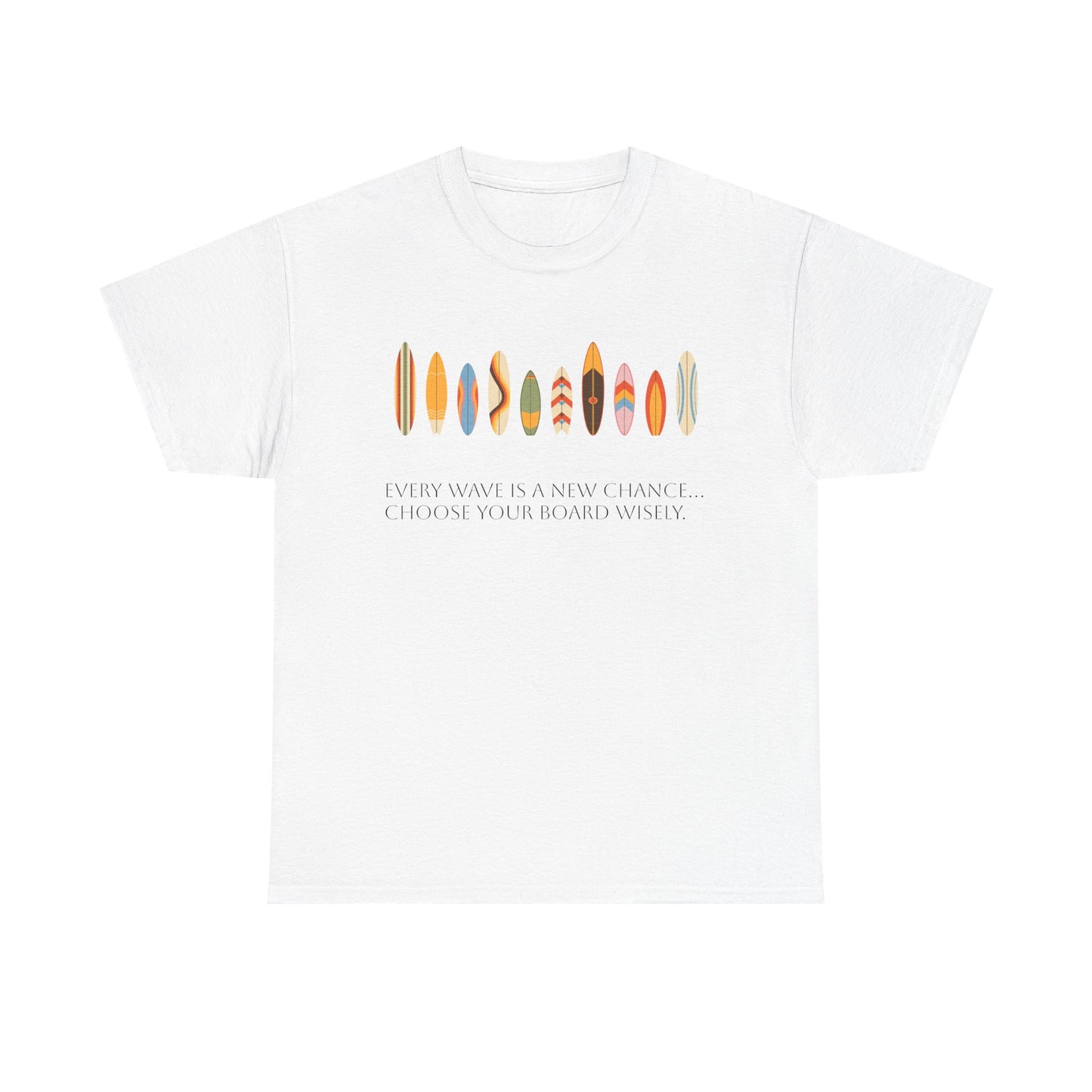 Surf Vibes Unisex Heavy Cotton Tee | Chill Beachwear, Casual Summer Shirt, Gift for Surf Lovers, Vacation Outfit, Everyday Wear - MaisonThreadory