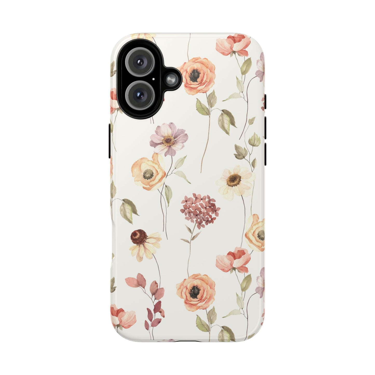 Floral Phone Case, Cute Flower Cover, Botanical Tough Case, Protective Smartphone Shell, Chic Floral Design, Trendy iPhone Case