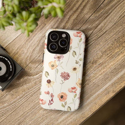Floral Phone Case, Cute Flower Cover, Botanical Tough Case, Protective Smartphone Shell, Chic Floral Design, Trendy iPhone Case