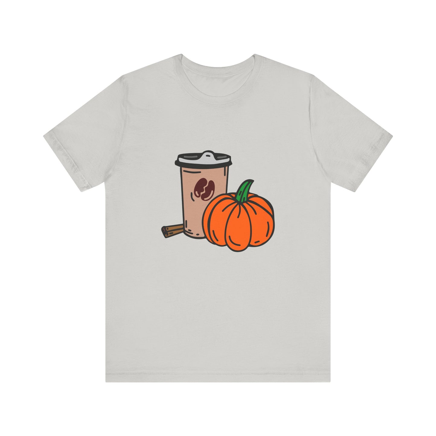 Fall Vibes Pumpkin Coffee Tee, Autumn Pumpkin Shirt, Cozy Casual Tee, Thanksgiving Gift, Unisex Fall Apparel - MaisonThreadory