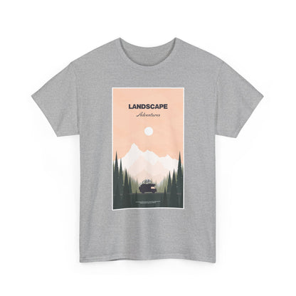Adventure Landscape Unisex Heavy Cotton Tee, Nature T-Shirt, Casual Outdoors Shirt, Hiking Gift, Travel Apparel - MaisonThreadory