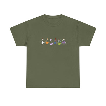 Charming Unisex Tee with Whimsical Characters, Funny Graphic Shirt, Gift for Friends, Comfortable Cotton Top, Casual Wear - MaisonThreadory