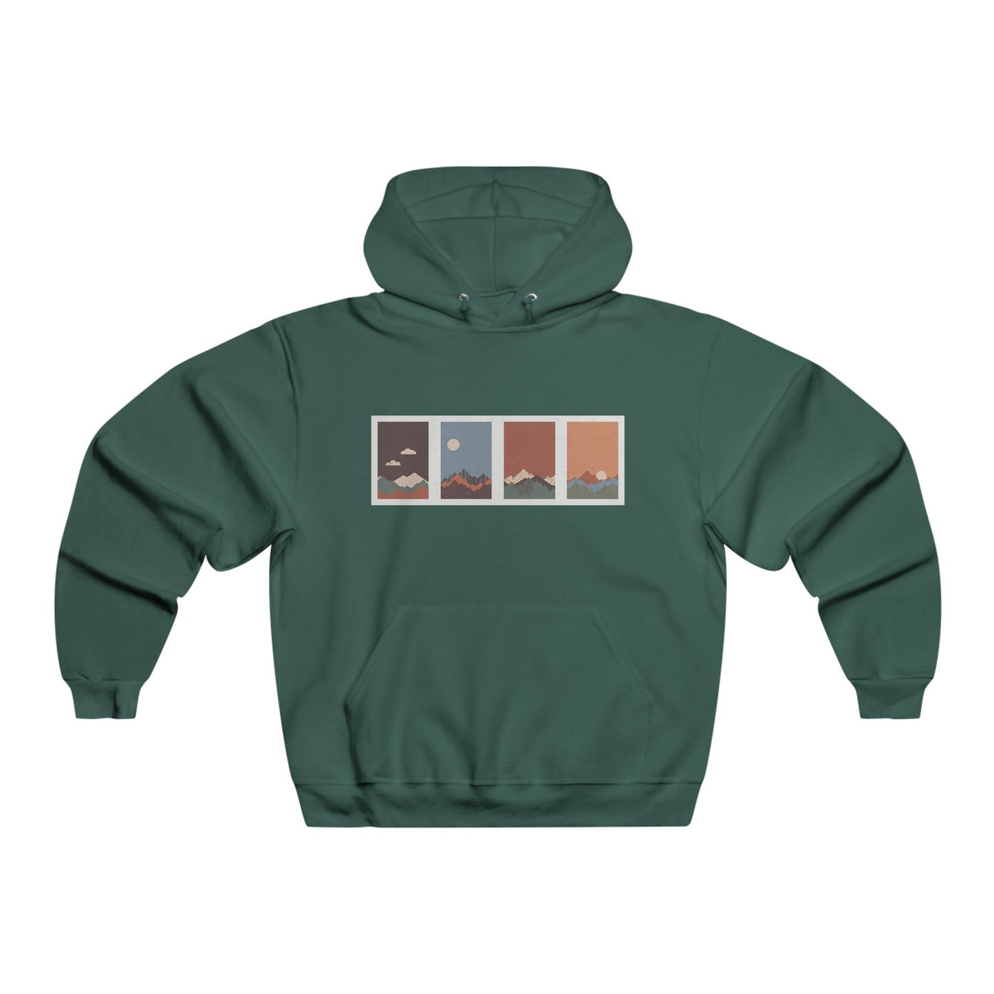 Men's Mountain Sunset Hoodie, Cozy Outdoor Sweatshirt, Perfect for Hiking, Camping, or Casual Wear, Gift for Nature Lovers