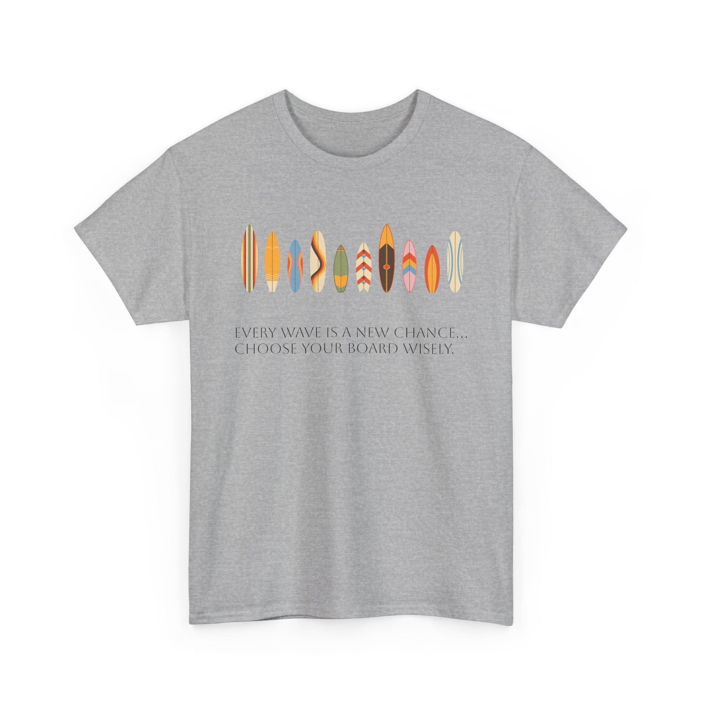 Surf Vibes Unisex Heavy Cotton Tee | Chill Beachwear, Casual Summer Shirt, Gift for Surf Lovers, Vacation Outfit, Everyday Wear - MaisonThreadory
