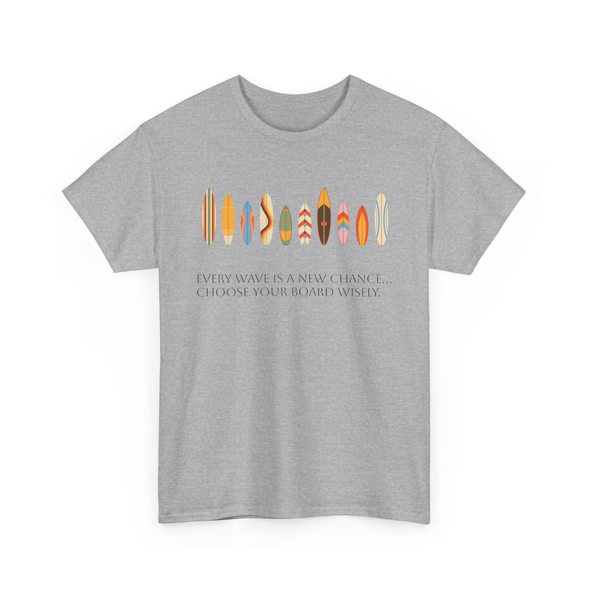 Surf Vibes Unisex Heavy Cotton Tee | Chill Beachwear, Casual Summer Shirt, Gift for Surf Lovers, Vacation Outfit, Everyday Wear - MaisonThreadory