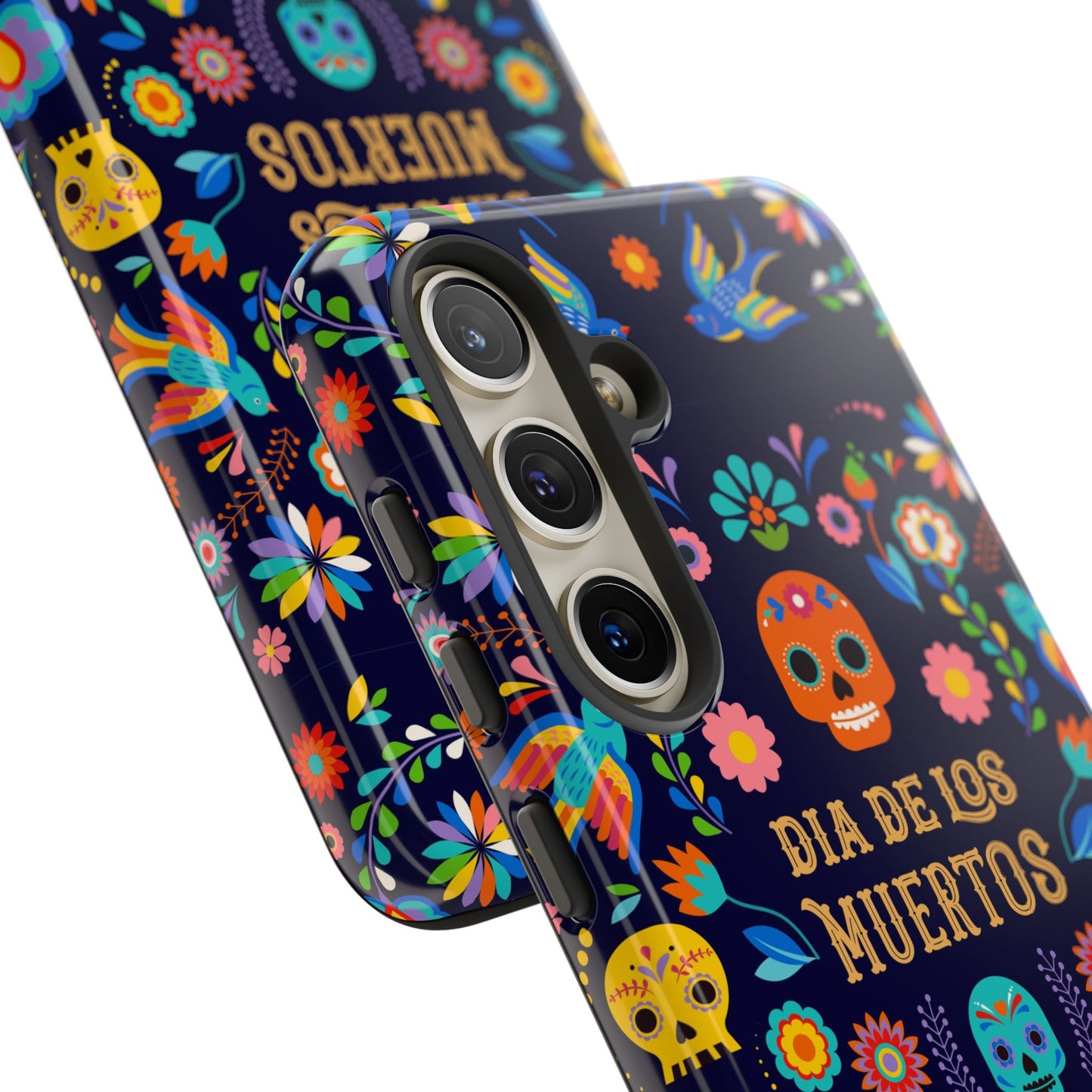 Colorful Dia de los Muertos Phone Case, Skull Design, Floral Phone Cover, Sugar Skull Accessories, Day of the Dead Gift