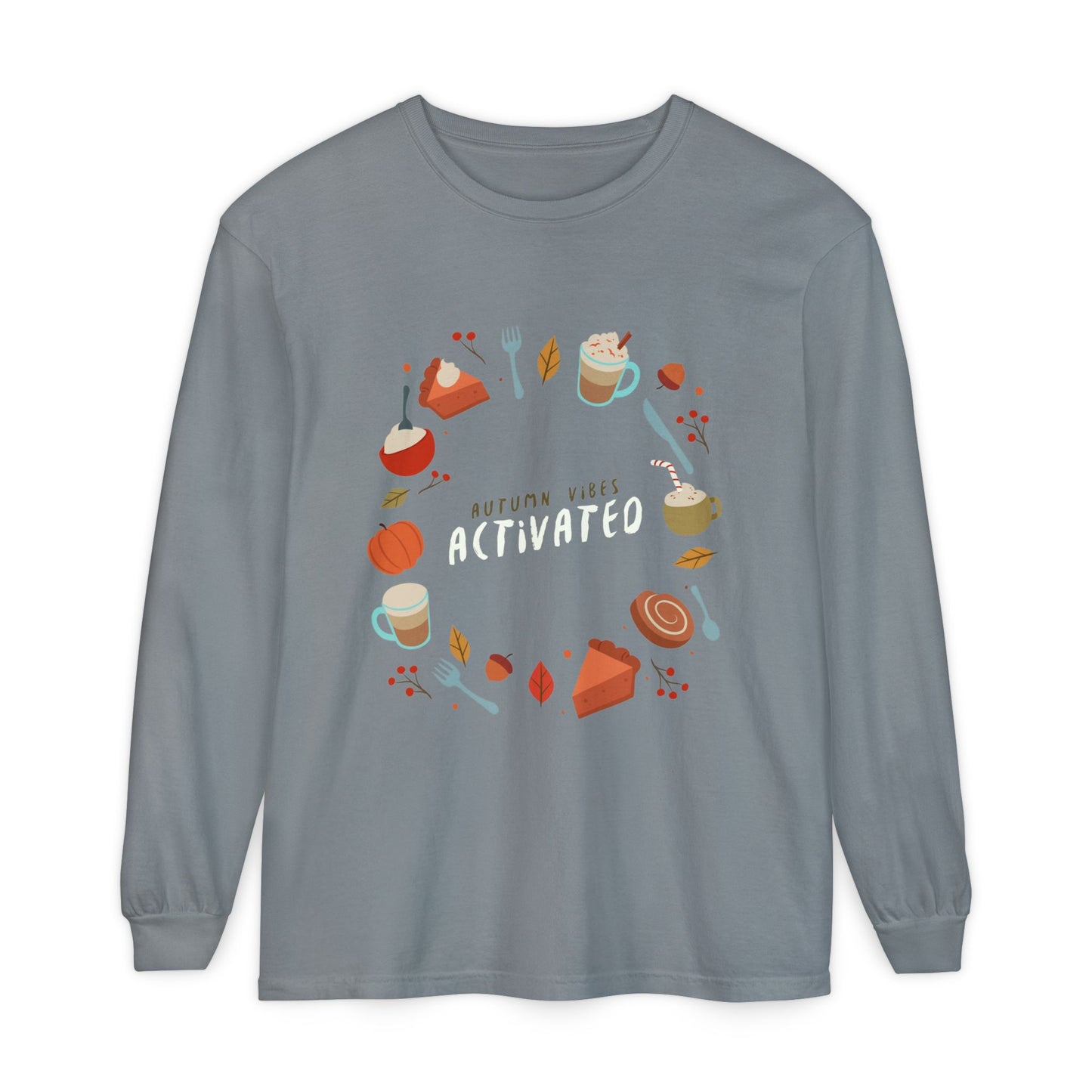Autumn Vibes Long Sleeve T-Shirt, Cozy Fall Shirt, Unisex Fall Apparel, Thanksgiving Gift, Seasonal Fashion - MaisonThreadory