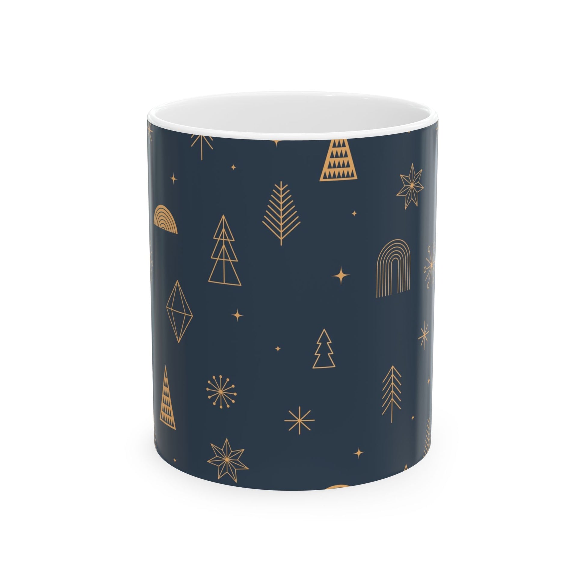 Festive Ceramic Coffee Mug - Holiday Cheer, Winter Decor, Gift for Her, Cozy Beverage, Christmas Mug - MaisonThreadory