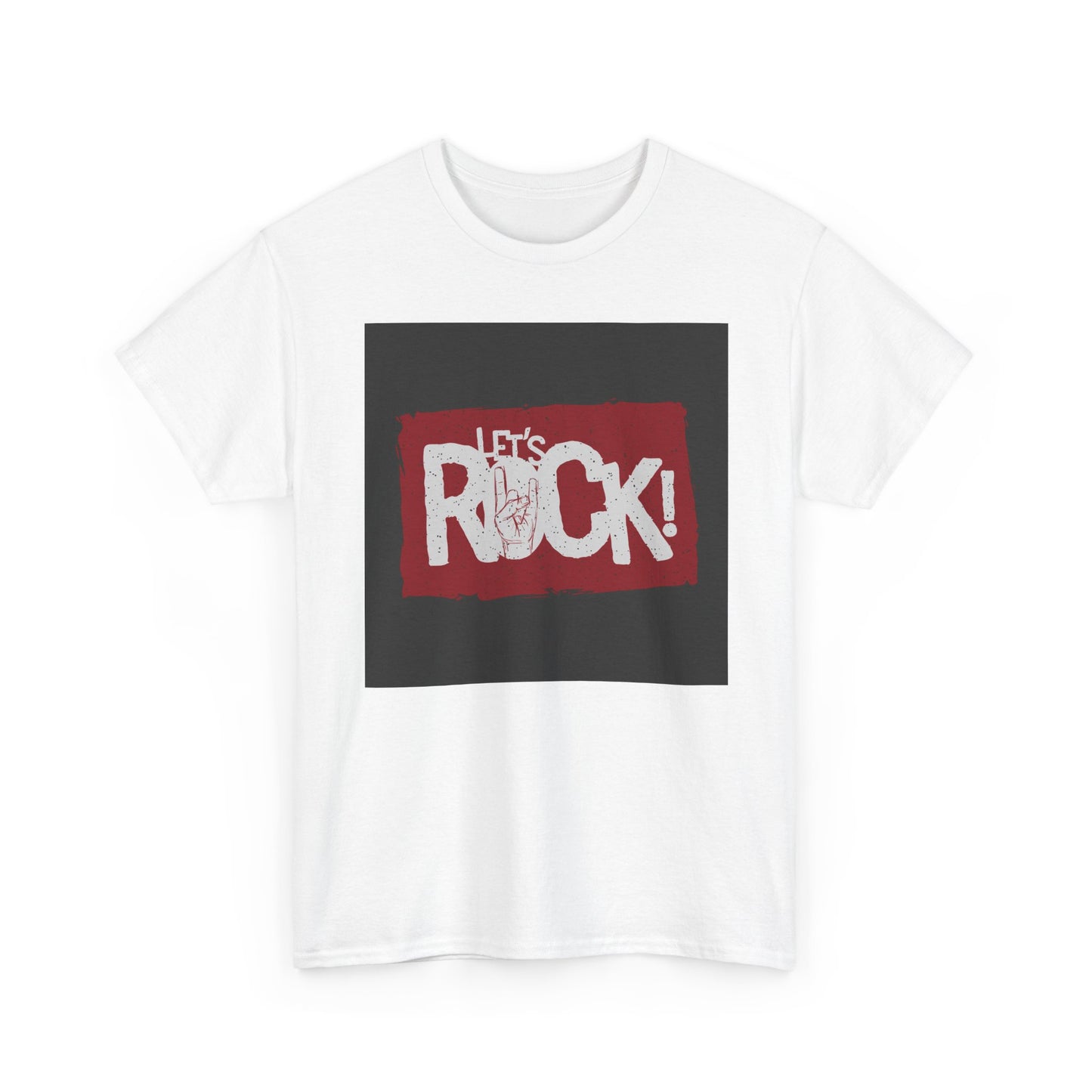 Let's Rock! Unisex Heavy Cotton Tee | Casual Music Apparel, Gift for Music Lovers, Concert Outfit, Rock Band Merchandise, Everyday Wear