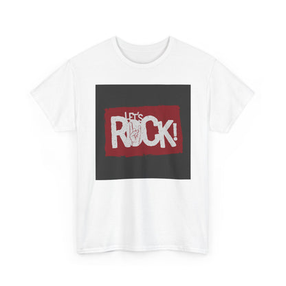 Let's Rock! Unisex Heavy Cotton Tee | Casual Music Apparel, Gift for Music Lovers, Concert Outfit, Rock Band Merchandise, Everyday Wear