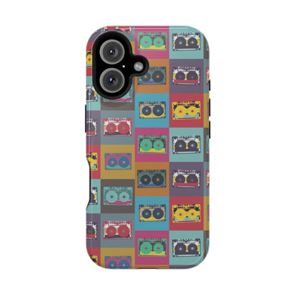 Retro Cassette Tape Phone Case, Vintage Style Tough Case, Music Lover Gift, Funky Tech Accessory, Fun Phone Cover