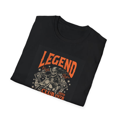 Legend Club Unisex Softstyle T-Shirt - Vintage Retro Graphic Tee, Men Women Hipster Fashion Top, Urban Streetwear, Music Festival Shirt,