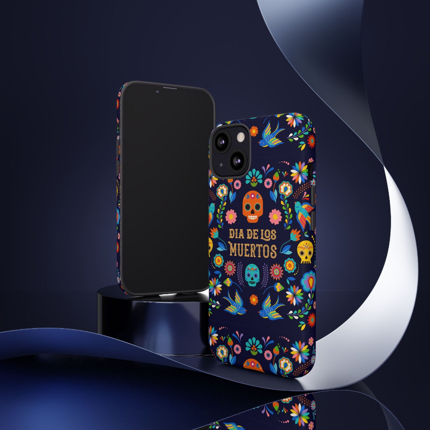 Colorful Dia de los Muertos Phone Case, Skull Design, Floral Phone Cover, Sugar Skull Accessories, Day of the Dead Gift