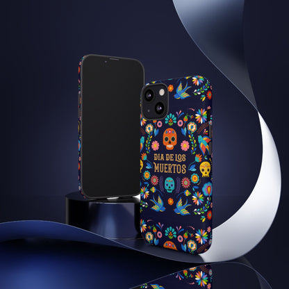 Colorful Dia de los Muertos Phone Case, Skull Design, Floral Phone Cover, Sugar Skull Accessories, Day of the Dead Gift