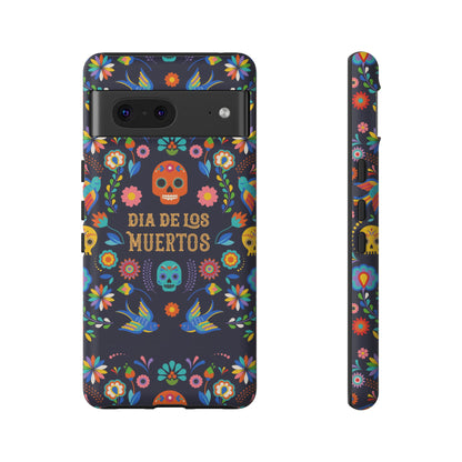 Colorful Dia de los Muertos Phone Case, Skull Design, Floral Phone Cover, Sugar Skull Accessories, Day of the Dead Gift