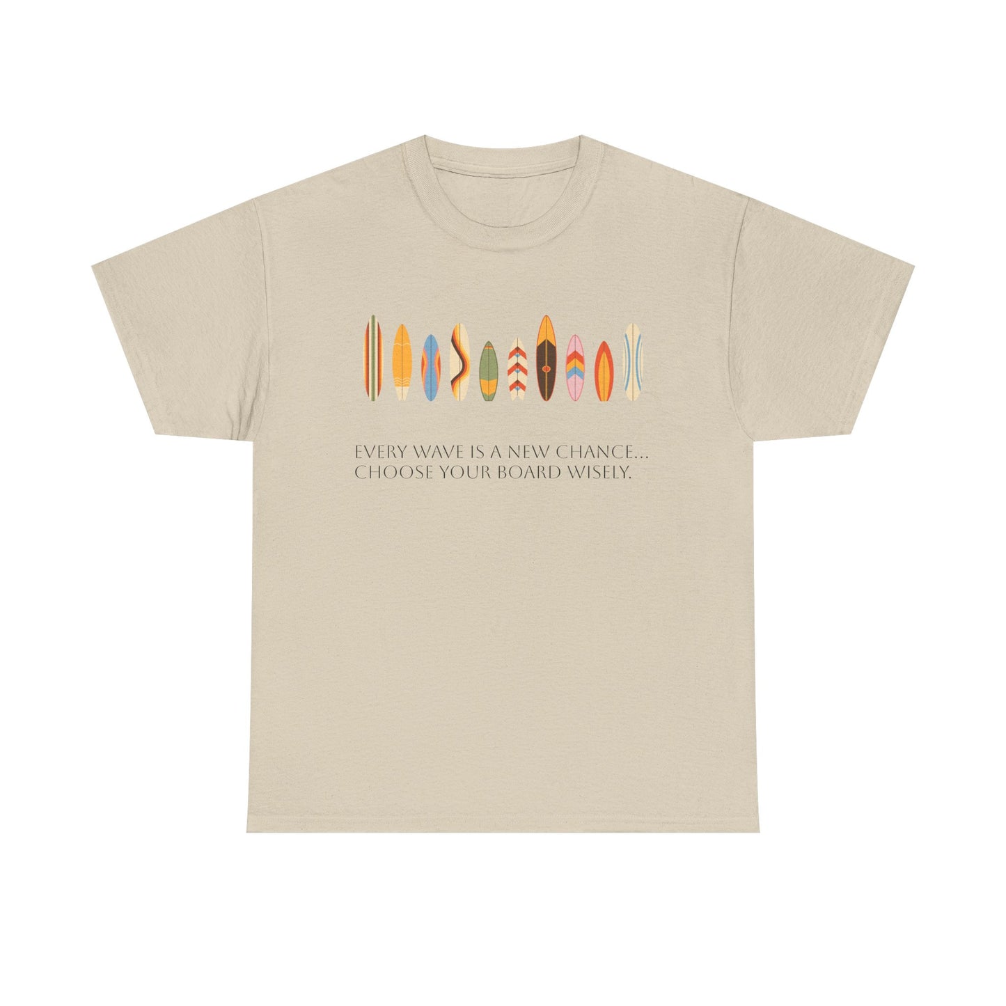 Surf Vibes Unisex Heavy Cotton Tee | Chill Beachwear, Casual Summer Shirt, Gift for Surf Lovers, Vacation Outfit, Everyday Wear - MaisonThreadory