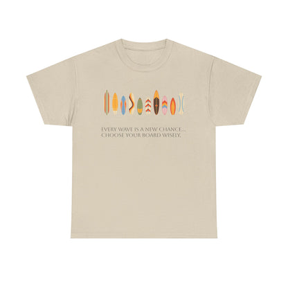 Surf Vibes Unisex Heavy Cotton Tee | Chill Beachwear, Casual Summer Shirt, Gift for Surf Lovers, Vacation Outfit, Everyday Wear - MaisonThreadory