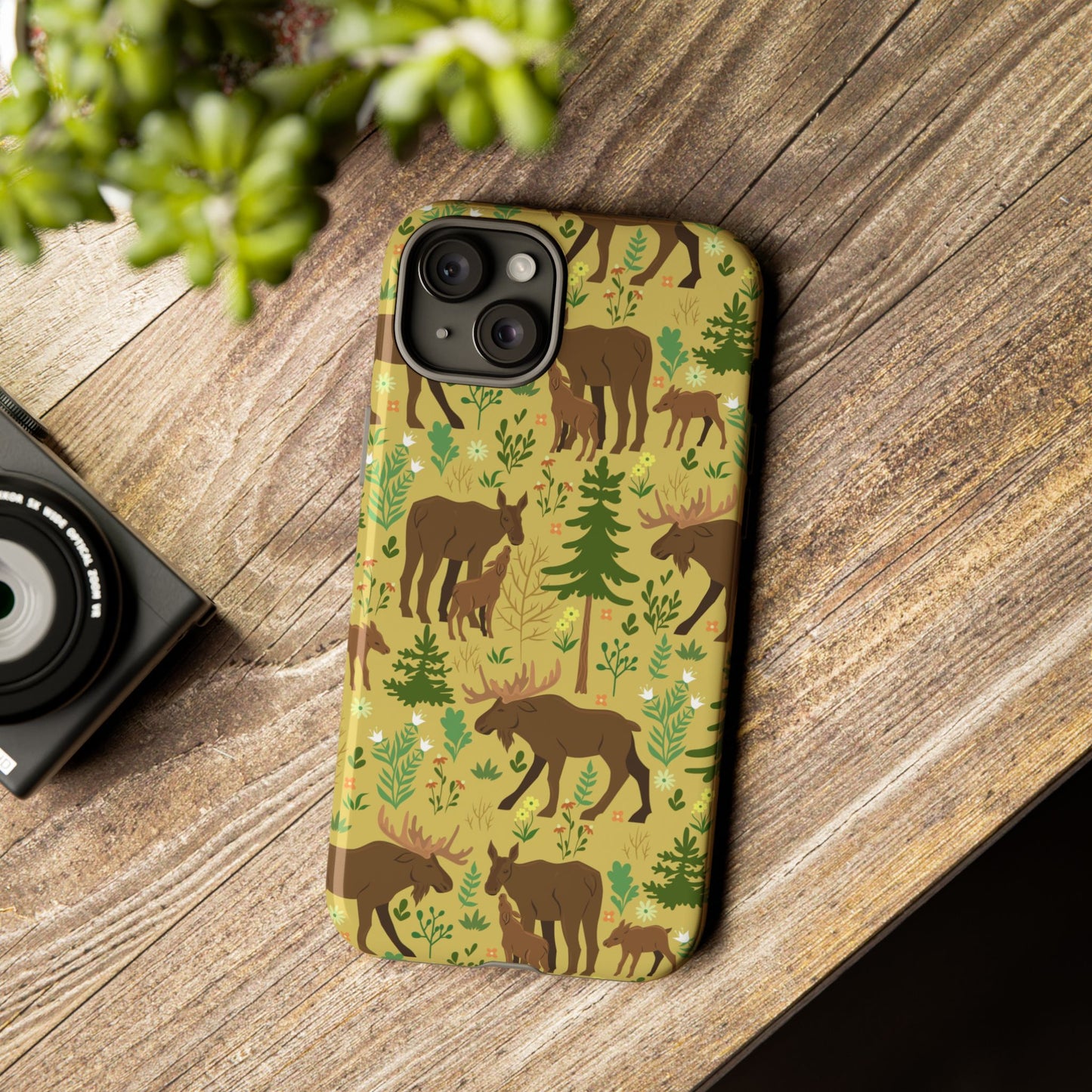 Moose Phone Case - Nature Lover's Accessory, Gifts for Outdoorsy Friends, Wildlife Decor, Eco-Friendly Cover, Forest Adventure Gear - MaisonThreadory