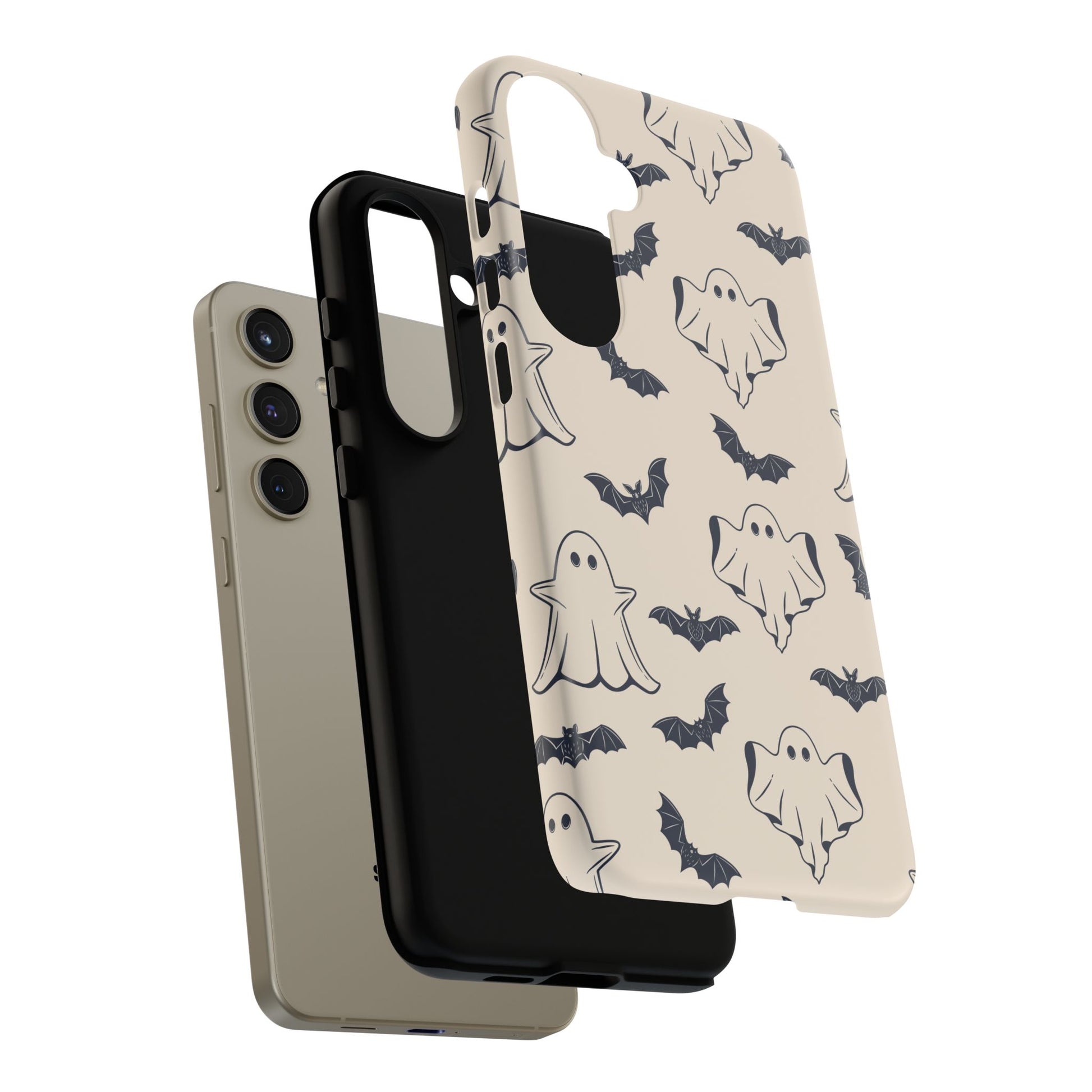 Halloween Phone Case, Ghosts and Bats, Cute Phone Cover, Spooky Accessories, Fall Decor, Gifts for Her, Halloween Party - MaisonThreadory