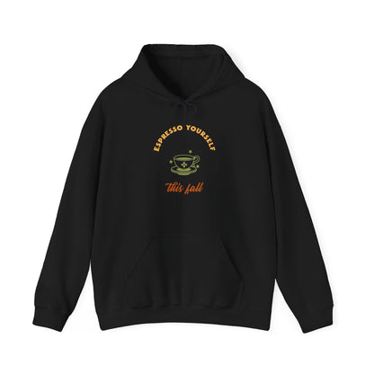 Fall Vibes Hoodie, Cozy Autumn Sweatshirt, Espresso Yourself Sweatshirt, Gift for Coffee Lovers, Casual Fall Fashion - MaisonThreadory