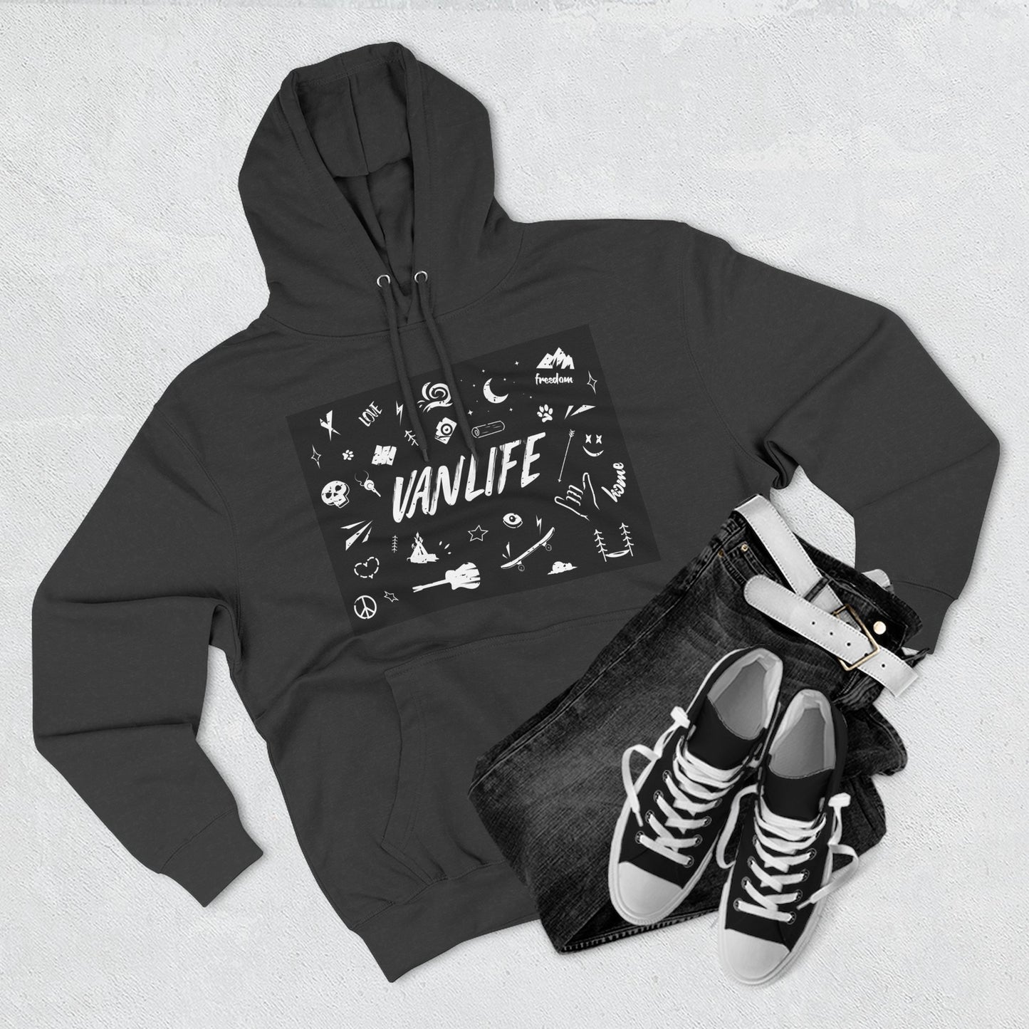 Vanlife Adventure Hoodie - Cozy Fleece Sweatshirt for Travel Lovers, Outdoor Enthusiasts, Camping, Road Trips, Gift for Explorer - MaisonThreadory