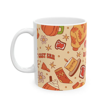Cozy Vibes Ceramic Mug - Fall Inspired Drinkware, Perfect for Autumn, Gifts for Coffee Lovers, Cute Hot Chocolate Cup, 'In My Cozy Era' - MaisonThreadory