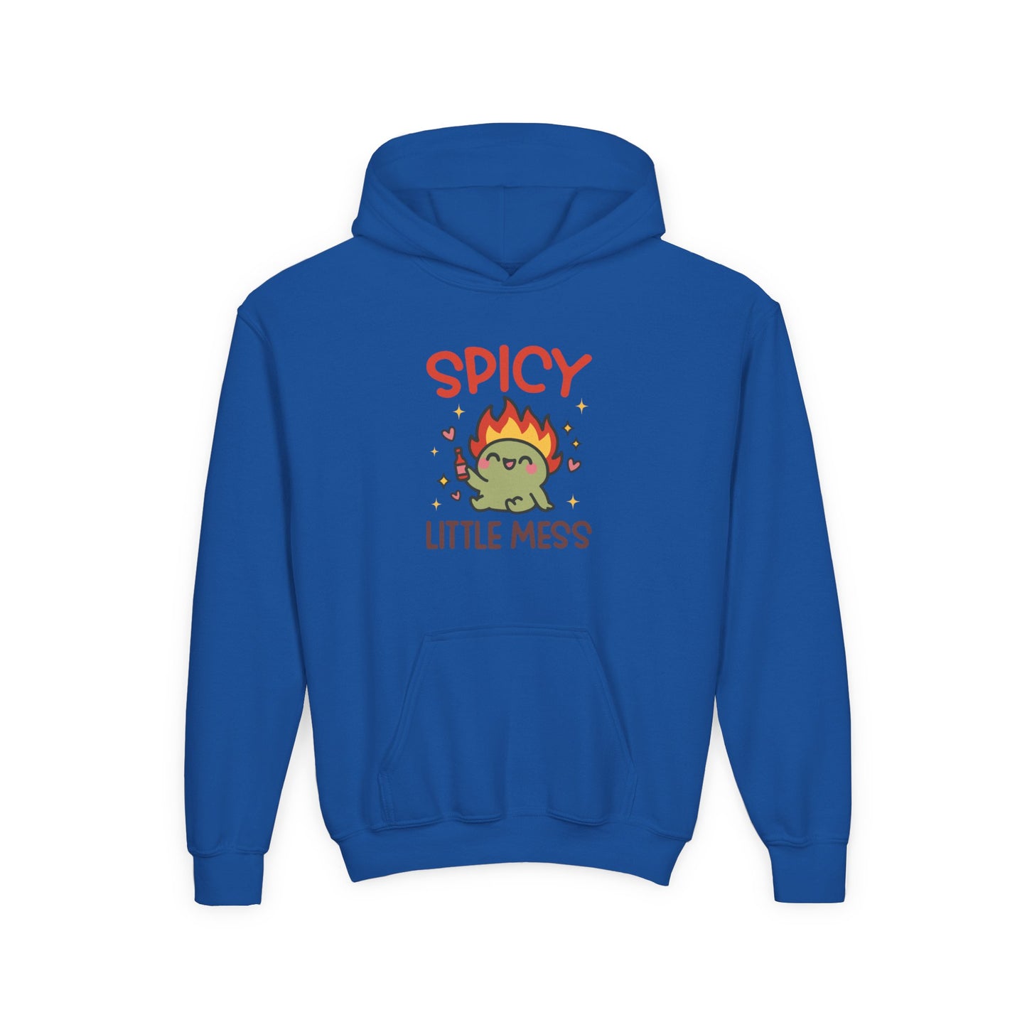 Spicy Little Mess Youth Hoodie | Fun Cartoon Design, Perfect Gift for Kids, Trendy Sweatshirt, Birthday Present, Cozy Fashion - MaisonThreadory
