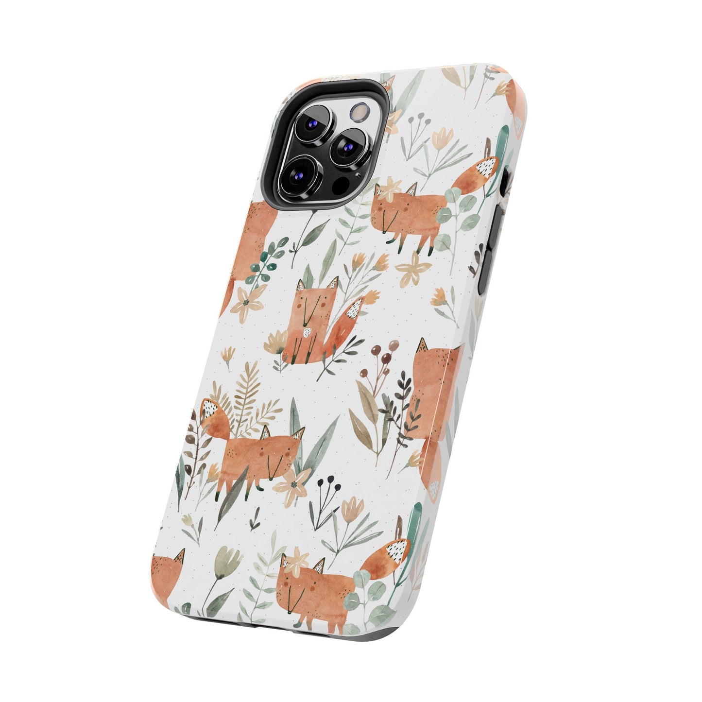 Floral Fox Phone Case, Tough Phone Cases for Nature Lovers, Cute Animal Phone Cover, Gift for Friends, Wildflower Design