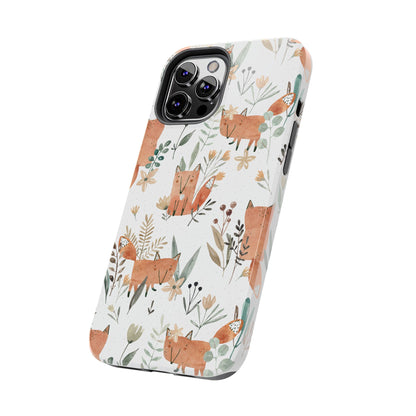 Floral Fox Phone Case, Tough Phone Cases for Nature Lovers, Cute Animal Phone Cover, Gift for Friends, Wildflower Design