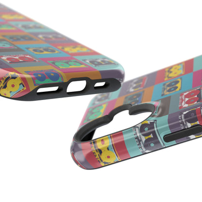 Retro Cassette Tape Phone Case, Vintage Style Tough Case, Music Lover Gift, Funky Tech Accessory, Fun Phone Cover