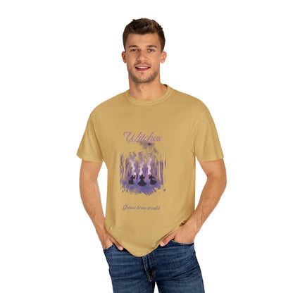 Witches Garment-Dyed T-Shirt | Mystical Apparel for Halloween, Witchy Vibes, Unique Gift, Casual Wear - MaisonThreadory