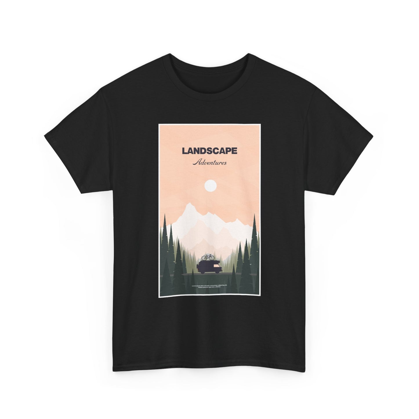 Adventure Landscape Unisex Heavy Cotton Tee, Nature T-Shirt, Casual Outdoors Shirt, Hiking Gift, Travel Apparel - MaisonThreadory