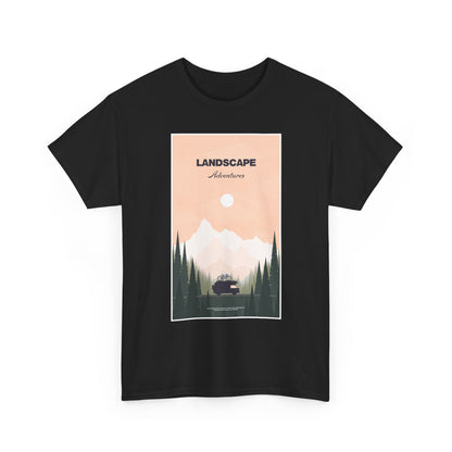 Adventure Landscape Unisex Heavy Cotton Tee, Nature T-Shirt, Casual Outdoors Shirt, Hiking Gift, Travel Apparel - MaisonThreadory
