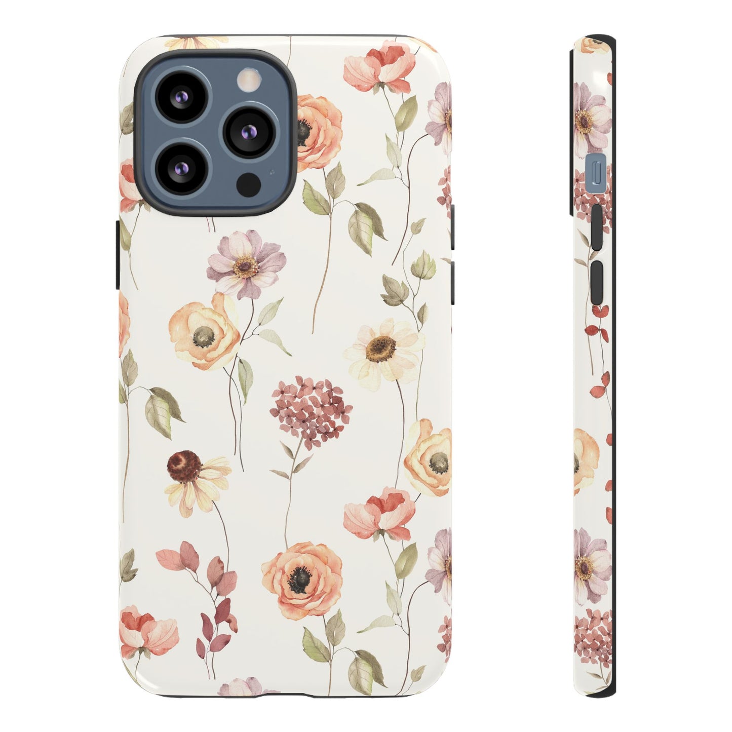 Floral Phone Case, Cute Flower Cover, Botanical Tough Case, Protective Smartphone Shell, Chic Floral Design, Trendy iPhone Case