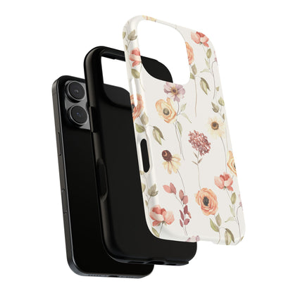 Floral Phone Case, Cute Flower Cover, Botanical Tough Case, Protective Smartphone Shell, Chic Floral Design, Trendy iPhone Case