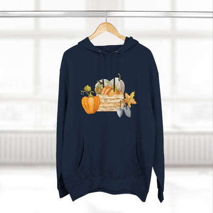 Autumn Harvest Fleece Hoodie, Cozy Fall Sweatshirt, Pumpkin Hoodie, Seasonal Apparel, Gift for Thanksgiving