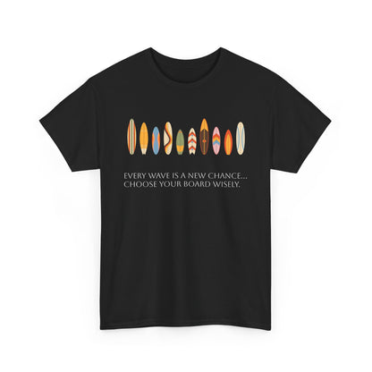 Surf Vibes Unisex Heavy Cotton Tee | Chill Beachwear, Casual Summer Shirt, Gift for Surf Lovers, Vacation Outfit, Everyday Wear - MaisonThreadory