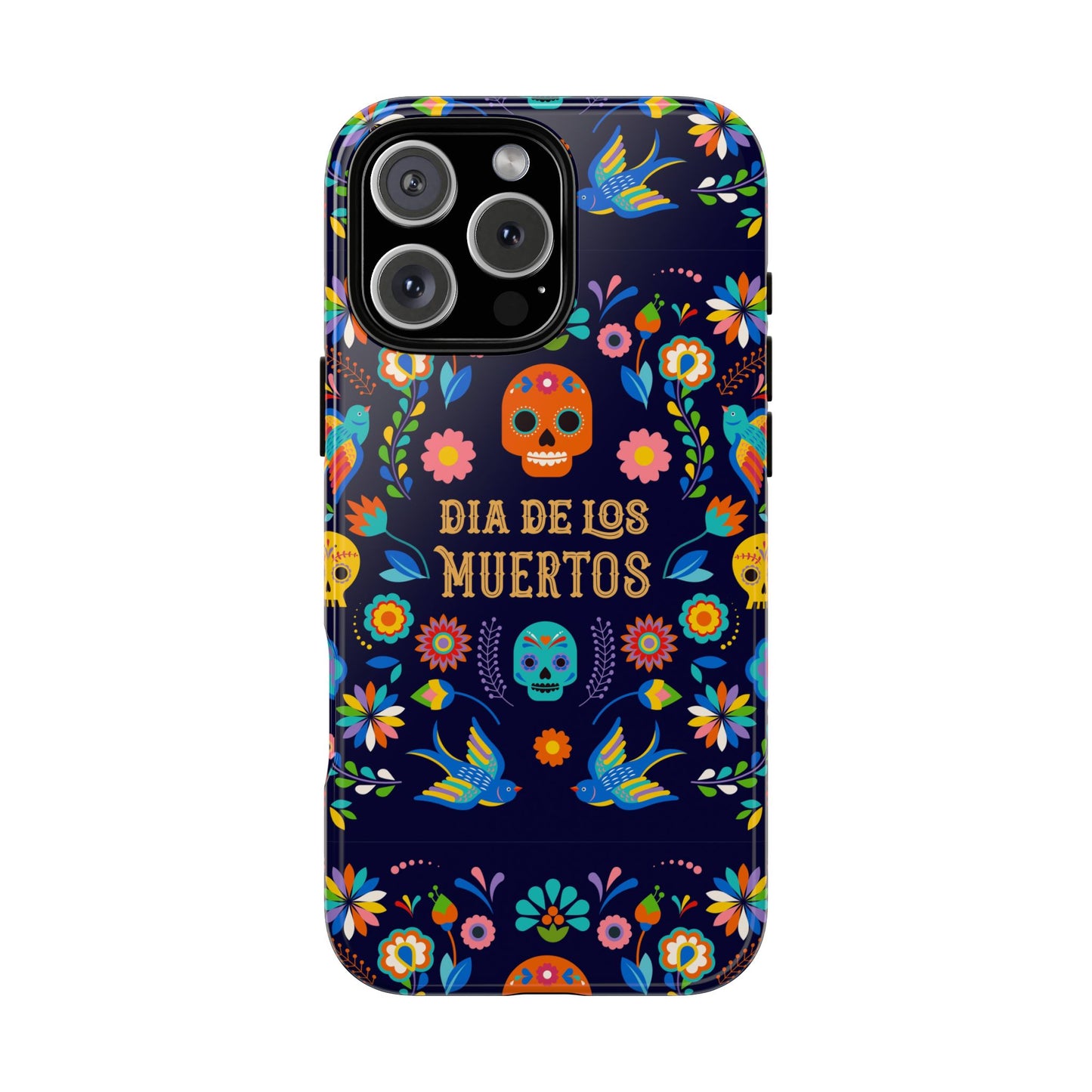 Colorful Dia de los Muertos Phone Case, Skull Design, Floral Phone Cover, Sugar Skull Accessories, Day of the Dead Gift