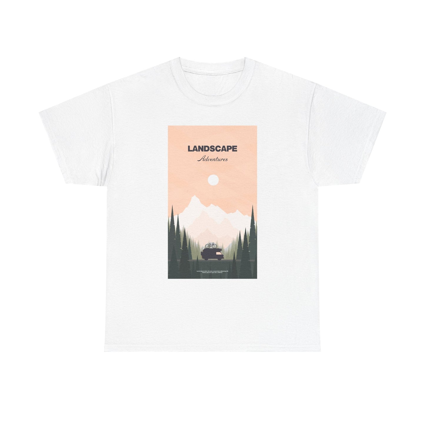 Adventure Landscape Unisex Heavy Cotton Tee, Nature T-Shirt, Casual Outdoors Shirt, Hiking Gift, Travel Apparel - MaisonThreadory