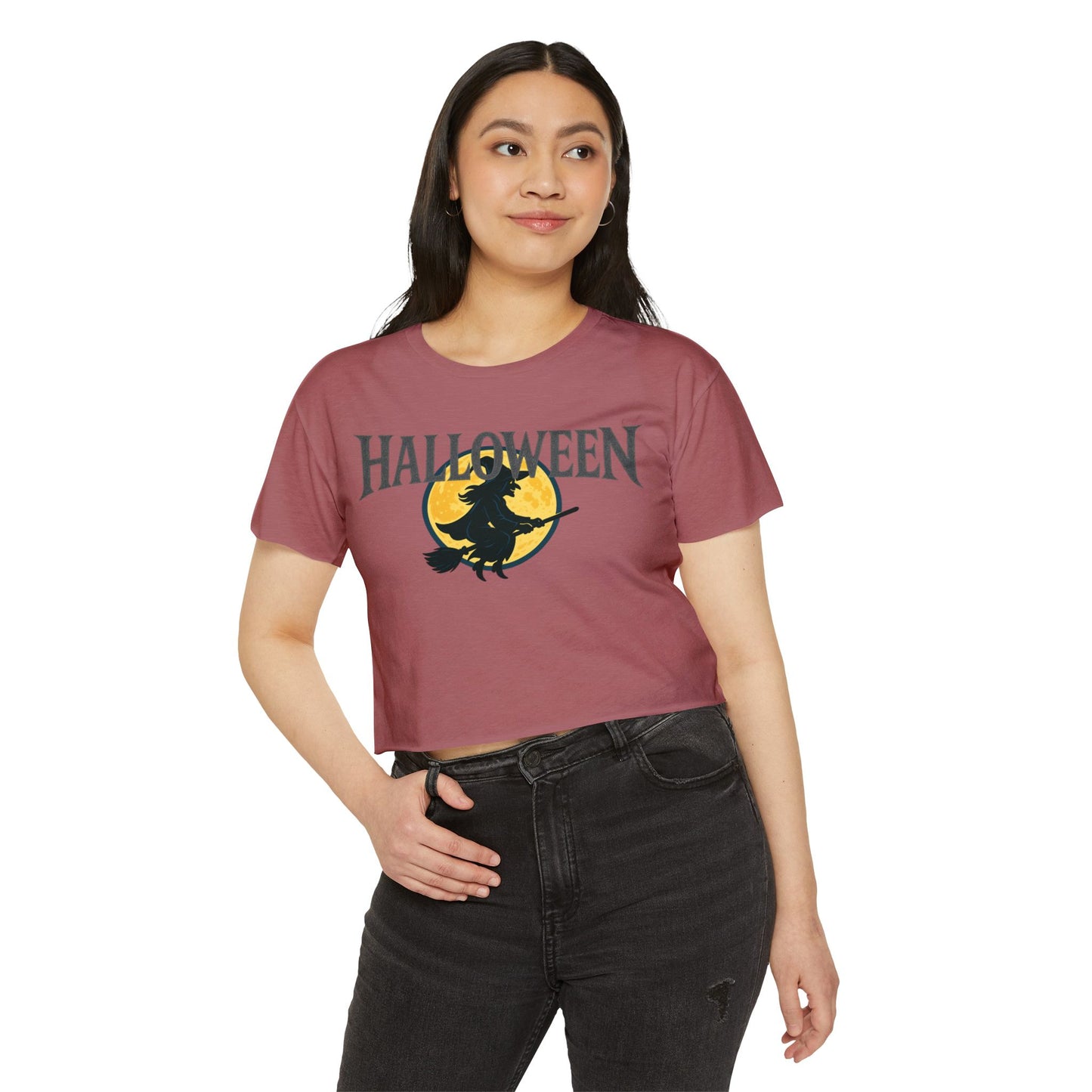 Halloween Witch Women's Festival Crop Top, Halloween Crop Tee, Witchy Outfit, Fall Fashion, Halloween Party Shirt, Cute Festival Clothing