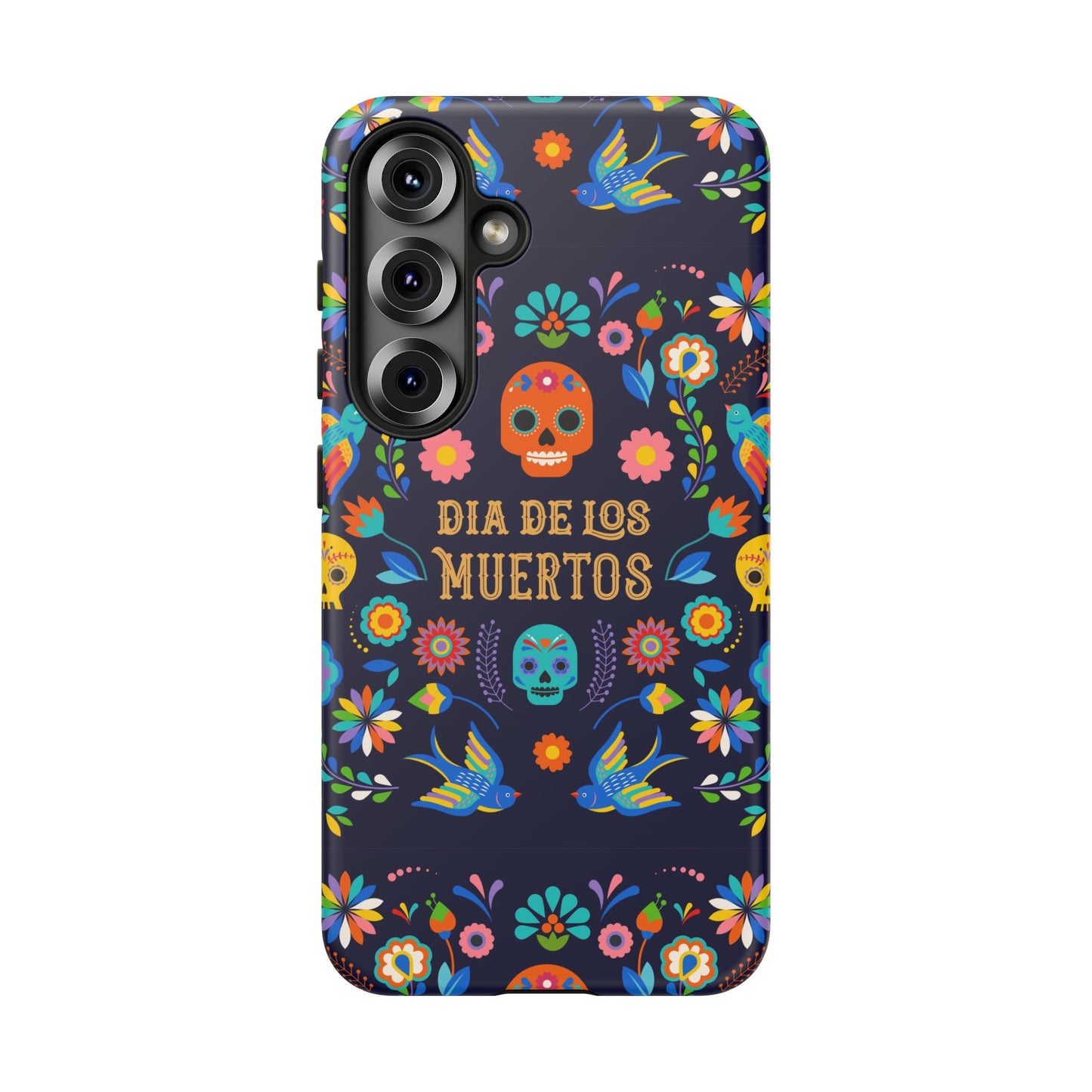 Colorful Dia de los Muertos Phone Case, Skull Design, Floral Phone Cover, Sugar Skull Accessories, Day of the Dead Gift