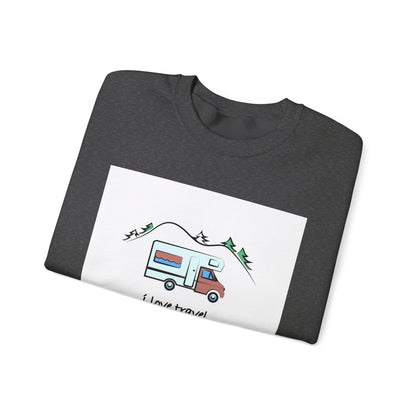 Travel Love Crewneck Sweatshirt | Cozy Adventure Apparel, Perfect for Travel Lovers, Gift Idea for Road Trips, Camping, and Wanderlust - MaisonThreadory