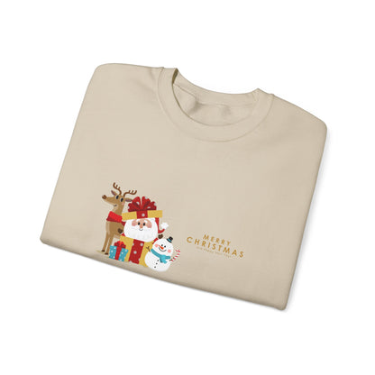 Christmas Snowman & Reindeer Crewneck Sweatshirt — Merry Christmas Holiday Sweater