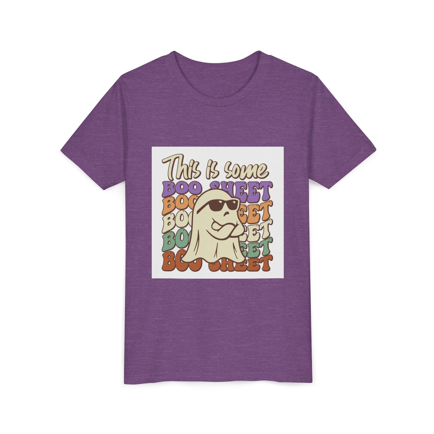 Youth Short Sleeve Tee with Fun Boo Sheet Design, Cool Summer Top, Humorous Kids Apparel, Gift for Halloween, Casual Wear, Playful T-Shirt - MaisonThreadory