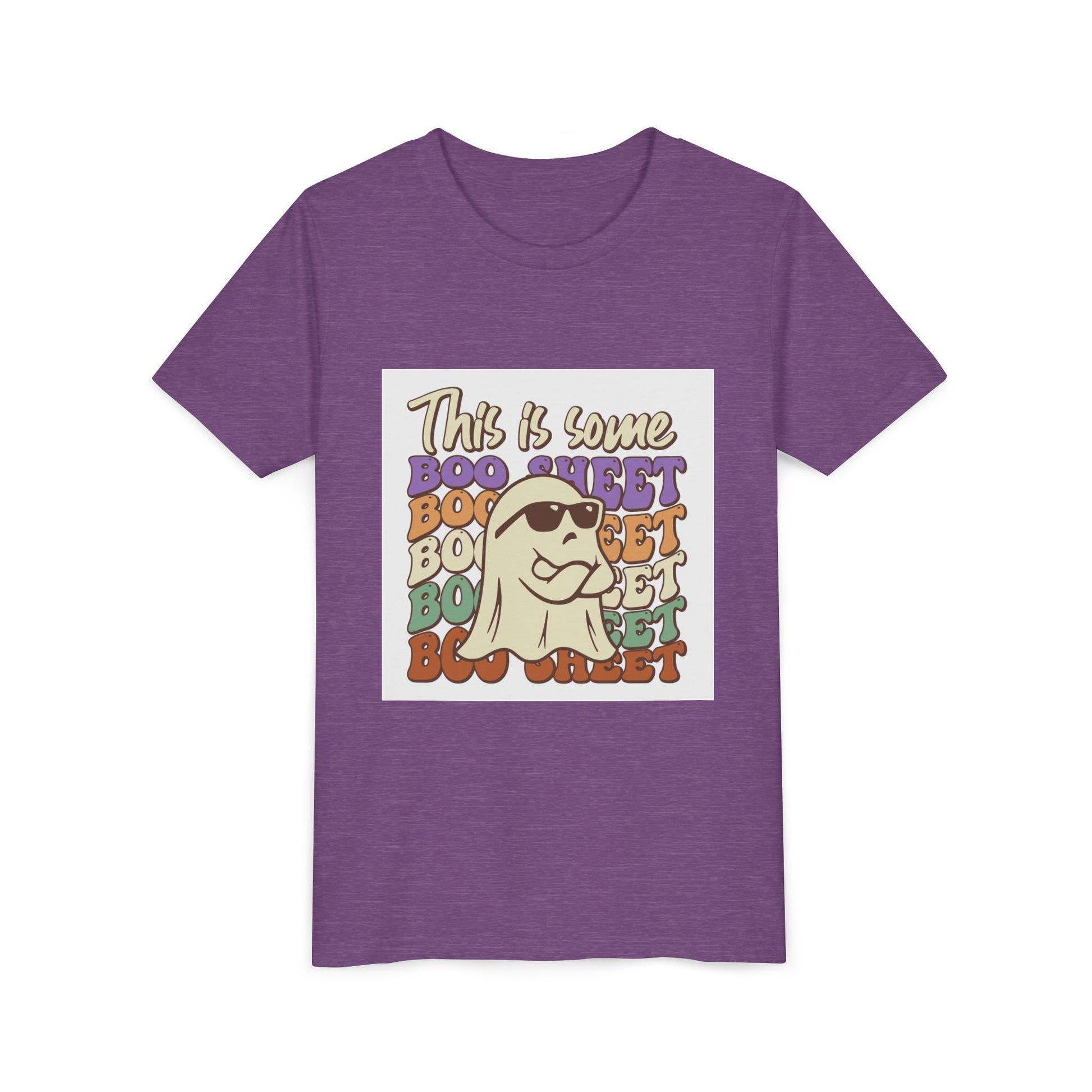 Youth Short Sleeve Tee with Fun Boo Sheet Design, Cool Summer Top, Humorous Kids Apparel, Gift for Halloween, Casual Wear, Playful T-Shirt - MaisonThreadory