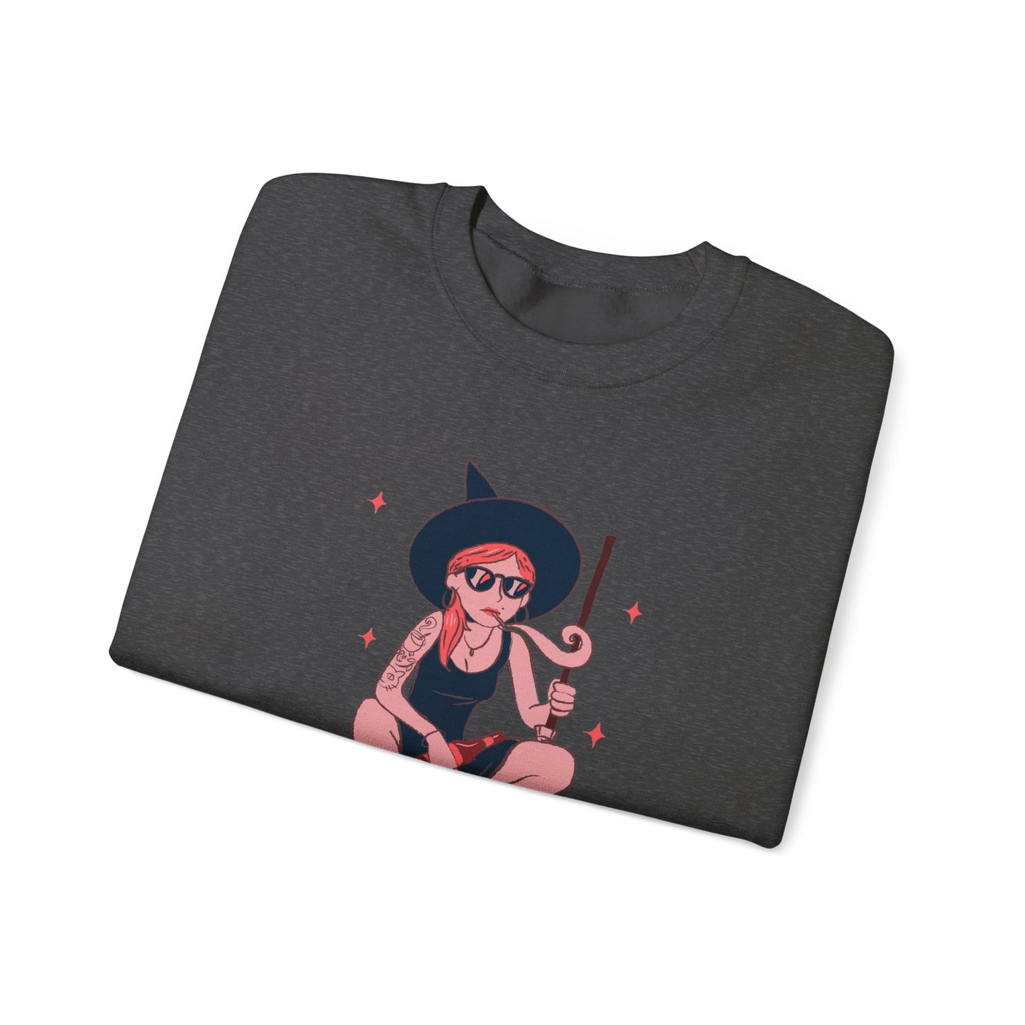 Witchy Vibes Crewneck Sweatshirt, Cozy Fashion, Unisex Sweatshirt, Gift for Her, Casual Wear, Halloween Apparel - MaisonThreadory