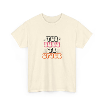 Too Cute to Spook Unisex Heavy Cotton Tee - Fun Halloween Shirt, Fall Festivities, Spooky Vibe, Costume Top, Cute Halloween Apparel - MaisonThreadory