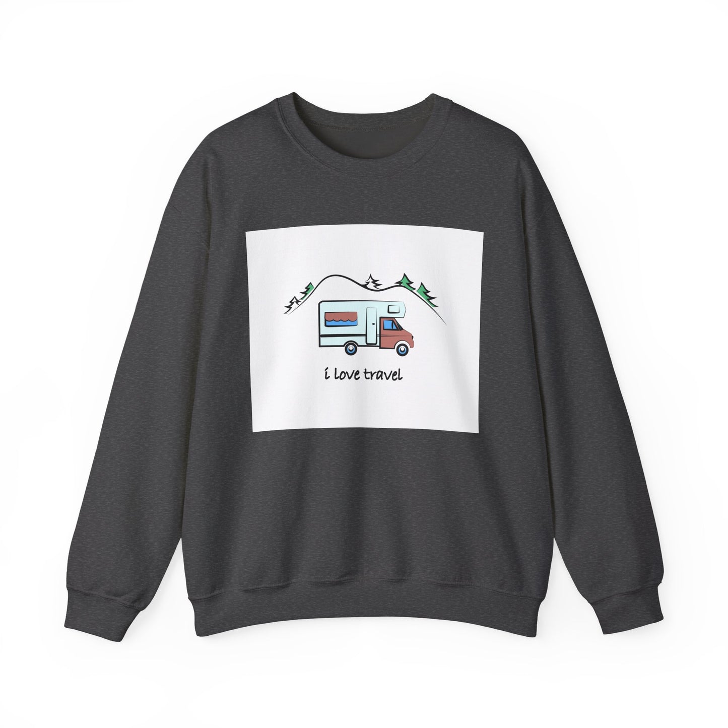 Travel Love Crewneck Sweatshirt | Cozy Adventure Apparel, Perfect for Travel Lovers, Gift Idea for Road Trips, Camping, and Wanderlust - MaisonThreadory
