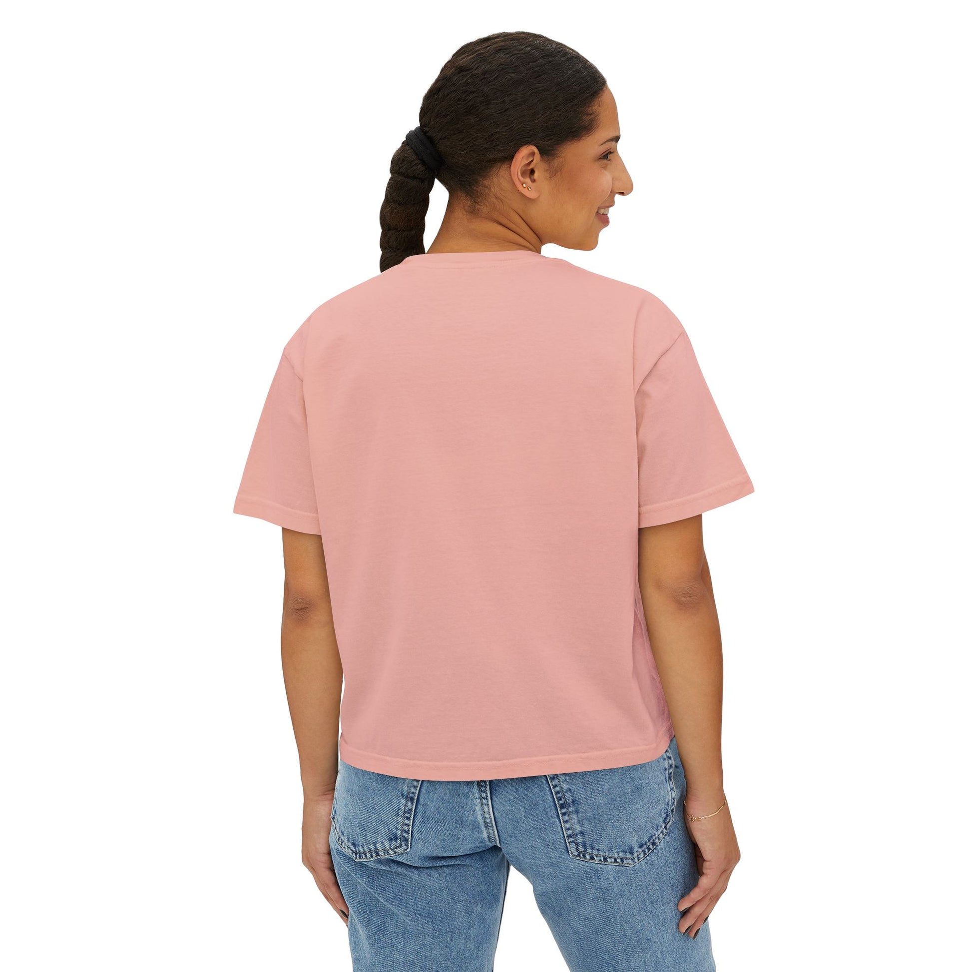Cute Love Story Ghost Women's Boxy Tee, Fun Casual Top, Halloween Apparel, Gift for Ghost Lovers, Spooky Season Shirt, Relaxed Fit Tee - MaisonThreadory